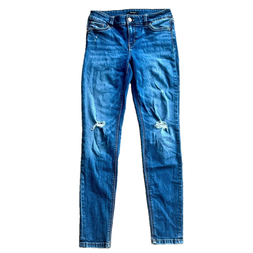 White House Black Market Distressed Skimmer Jeans